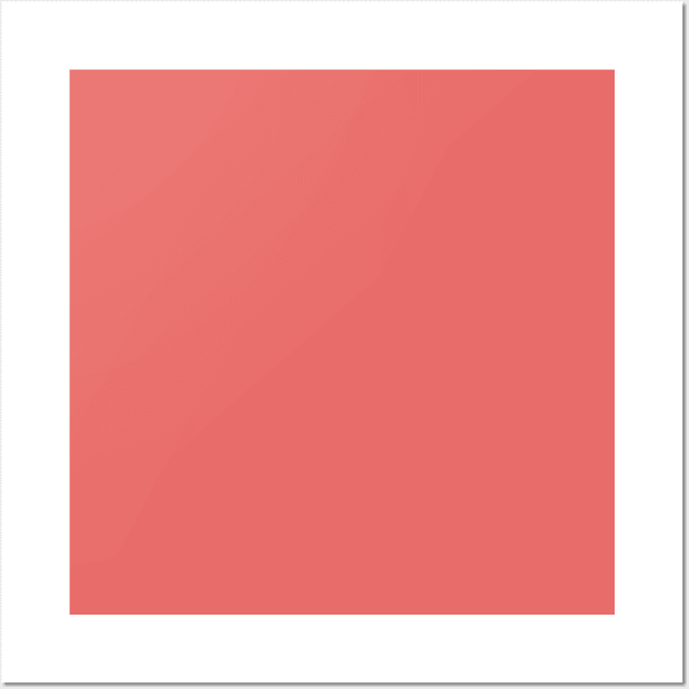 Solid Salmon Orange pink Monochrome Minimal Design Wall Art by HiddenPuppets